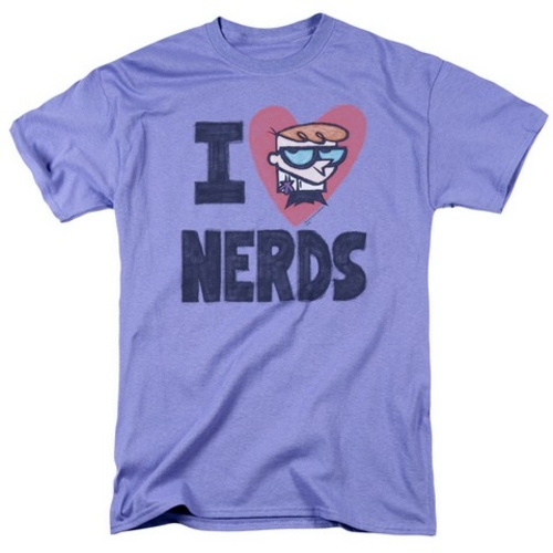 Trevco Dexters Laboratory-I Heart Nerds - Short Sleeve Adult 18-1 Tee 