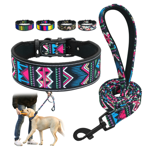 Soft Nylon Dog Collar And Leash Set Reflective