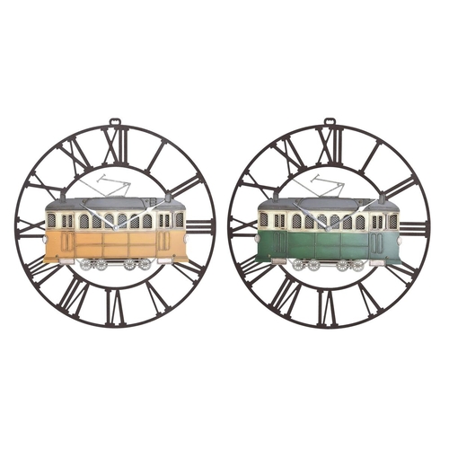 Wall Clock DKD Home Decor 49,5 x 3,5 x 48 cm Metal Green Yellow