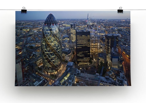 City of London lit up at night Canvas Print or Poster