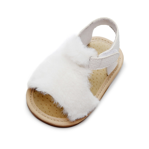 Soft Fur Hairy Sandals Shoes Summer Baby Girl