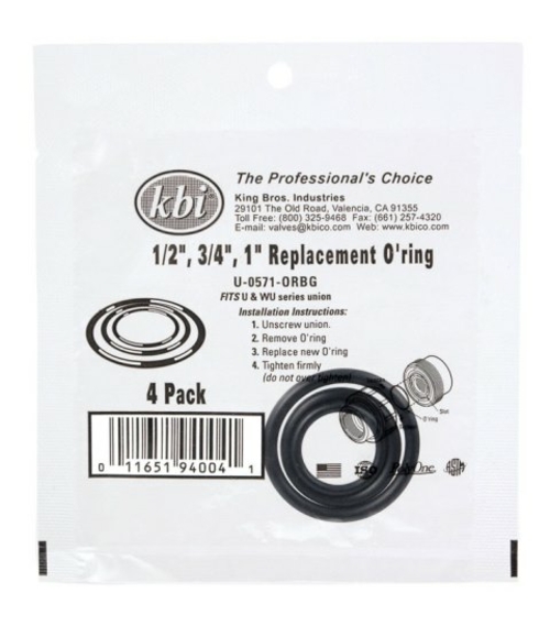 KBI U-0571-ORBG Union O-Rings  0.5 to 0.75 & 1 in.