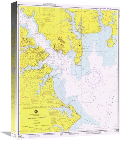 Global Gallery GCS-450522-22-142 22 in. Nautical Chart - Annapolis Har