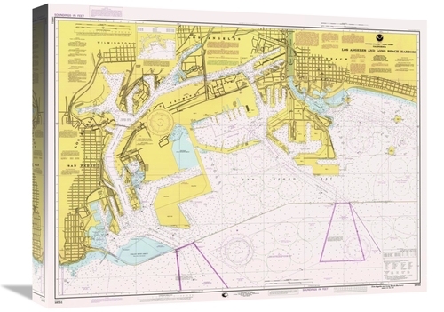 Global Gallery GCS-450531-22-142 22 in. Nautical Chart - Los Angeles &