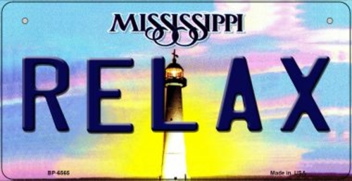 Smart Blonde BP-6565 Relax Mississippi Novelty Metal Bicycle Plate - 3