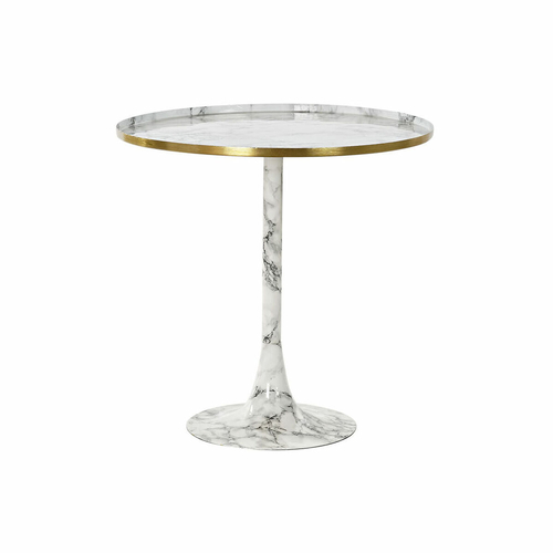 Side table DKD Home Decor Golden Aluminium White Marble (51 x 51 x 51