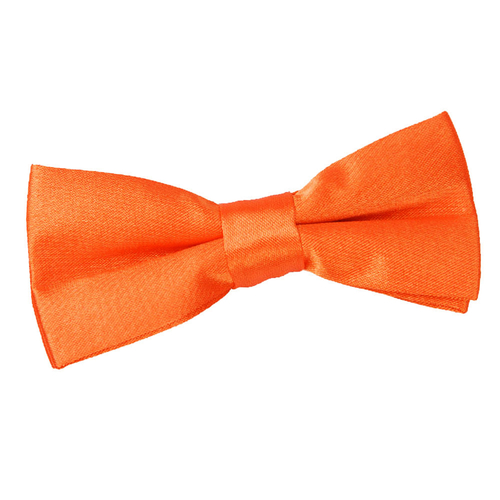 Plain Satin Pre-Tied Bow Tie - Boys - Burnt Orange