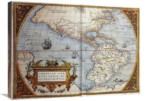 Global Gallery GCS-268352-30-142 30 in. Map of America from Theatrum O