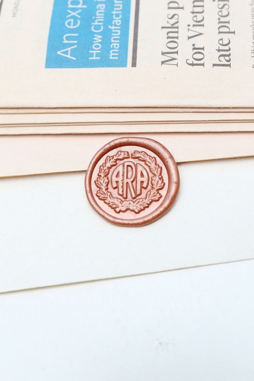 Custom Monogram Wax Seal Stamp, 3 initials wax seal stamp