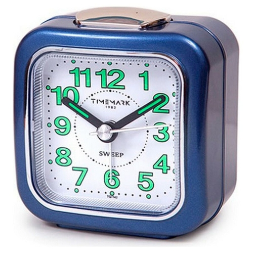 Analogue Alarm Clock Timemark Blue Silent with sound Night mode (7.5 x