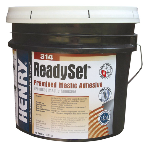 WW Henry 12257 3.5 gal Henry No.314 Ready Set Premixed Mastic Adhesive