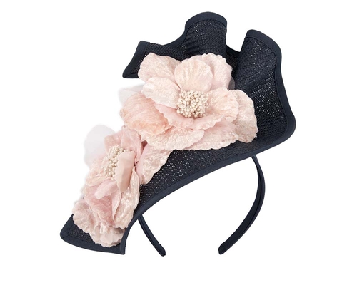 Navy pink  Cup races fascinator