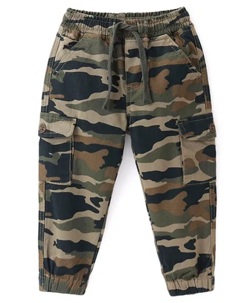 Cotton Lycra Woven Full Length Camouflage Printed Stretchable Jogger -