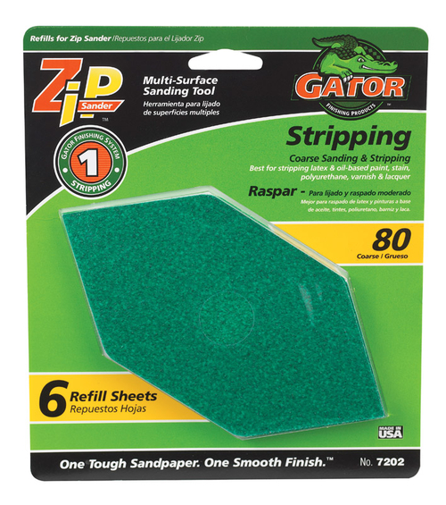 Ali Industries 1325331 80 Grit Zip Sander Refill Sandpaper - Pack of 6