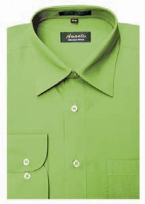 Amanti CL1021-22x36-37 Amanti Mens Wrinkle Free Apple Green Dress Shir