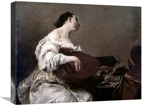 Global Gallery GCS-281922-22-142 22 in. Woman Playing a Lute Art Print