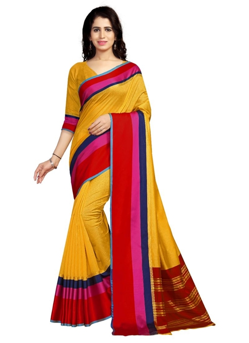 Generic Women's Handloom Cotton Soft Silk Saree