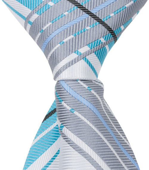 Matching Tie Guy 4558 X3 - 48 in. Necktie - Blue, White & Grey Pla