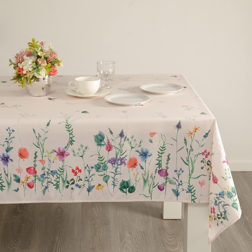 Watercolor Party Flowers Rectangle Easter Tablecloth Non Iron Stain