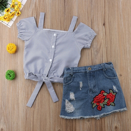 2019 Off Shoulder Sling New Toddler Girl Clothes