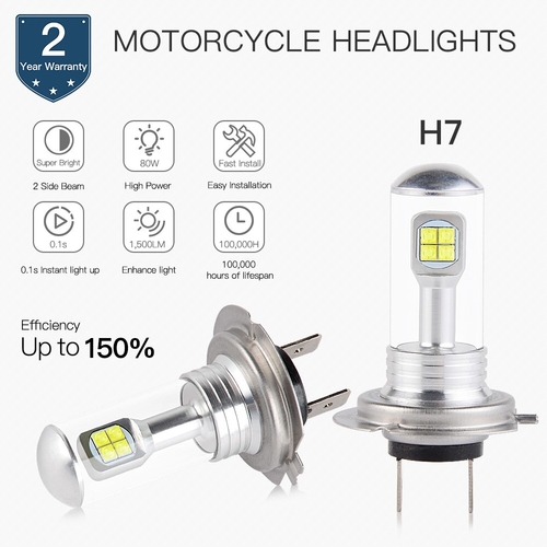 H2CNC Motorcycle 80W LED Headlight Bulb Lamp For