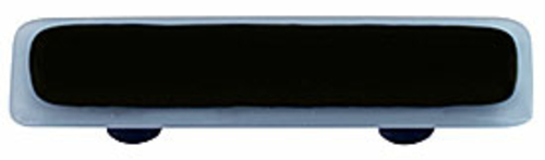 Hot Knobs HK5055-PB Powder Blue Border with Black Rectangle Glass Cabi