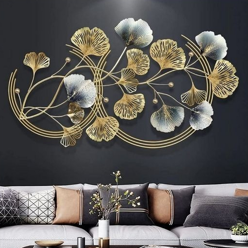 Handcrafted Golden Leaf Metal Wall Art