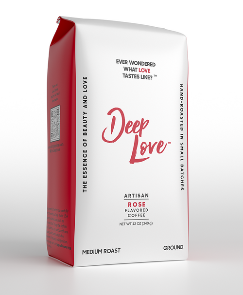 Deep Love -Artisan Rose Flavored Coffee- 8 units of 12oz bags 