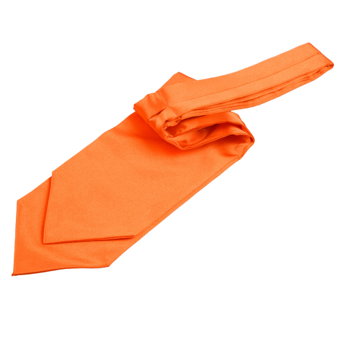 Plain Satin Self-Tie Cravat - Burnt Orange