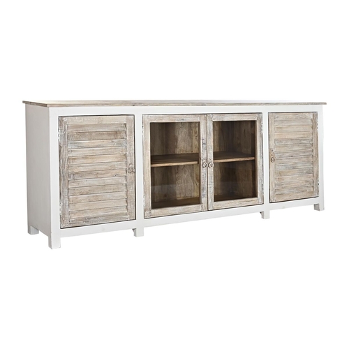 Sideboard DKD Home Decor White Natural Light brown Mango wood 210 x 40