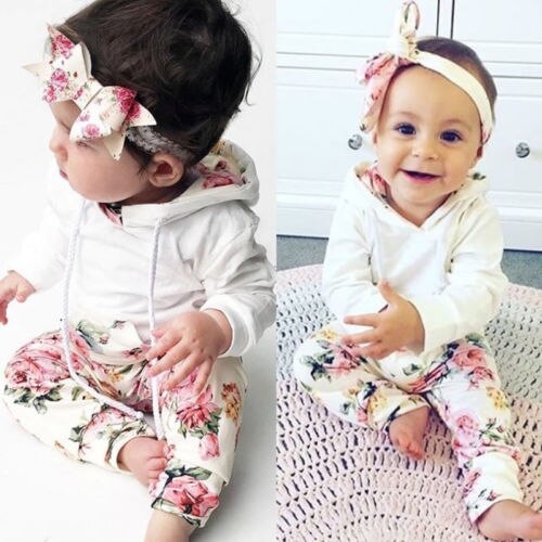 Pretty Infant Kids Baby Girls Floral Cotton