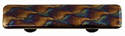 Hot Knobs HK4007-PB Metallic Patterned Rectangle Glass Cabinet Pull -