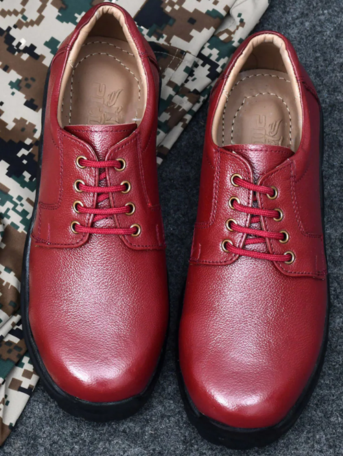 Maroon Leather Laceup Derbies(Size7)(Colormaroon)