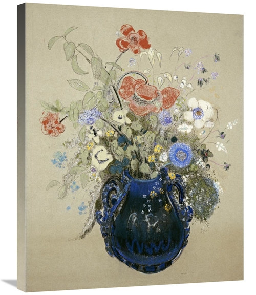 Global Gallery GCS-267080-30-142 30 in. A Vase of Blue Flowers Art Pri