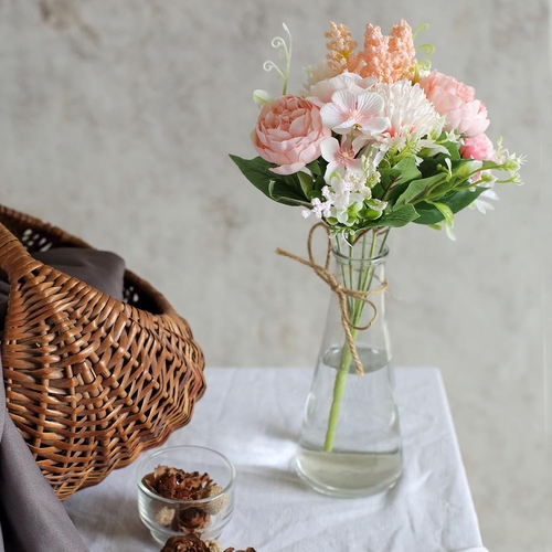 1 Pcs Artificial Multiflora Flower Roses Fake Sticks Bunch 