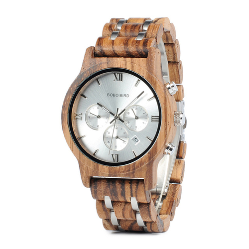 P19 Wooden Mens Quartz Watches Date