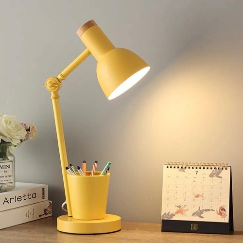 Modern Metal Desk Lamp with Pen Holder