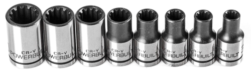 Powerbuilt 8pc 1/4in Dr. universal Socket Set W/Tray - 642053