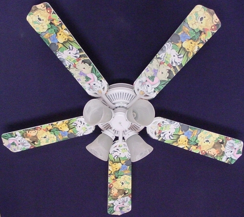 Ceiling Fan Designers 52FAN-KIDS-ZBAJ Zootles Baby Animals Jungle Ceil