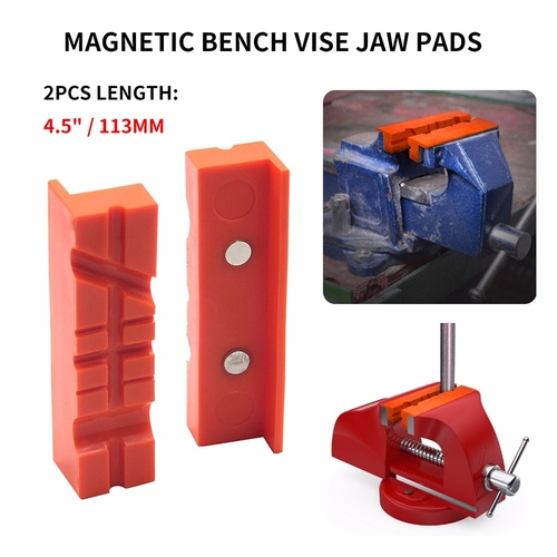 Pair Of Magnetic Soft Pad Jaws Rubber For Metal