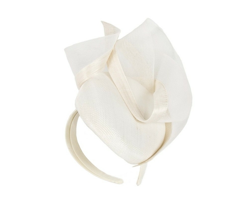 Tall cream pillbox fascinator