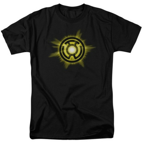 Trevco Green Lantern-Yellow Glow Short Sleeve Adult 18-1 Tee, Blac