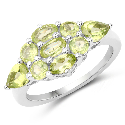 2.36 Carat Genuine Peridot .925 Sterling Silver Ring