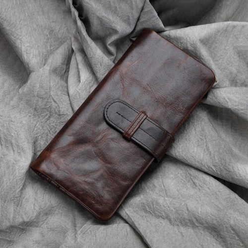 High Capacity Waxed Leather Wallet