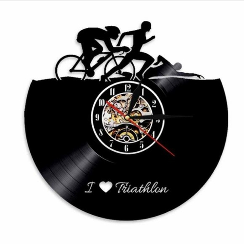 TRIATHLON SWIMMING RUNNING CYCLING SPORT VINYL RECORD WALL