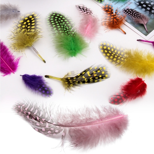50Pcs/Pack Colorful Spotted Guinea Fowl Plumage