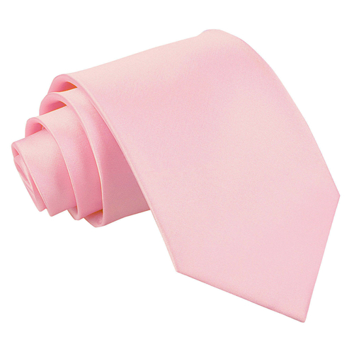 Plain Satin Classic Tie - Baby Pink