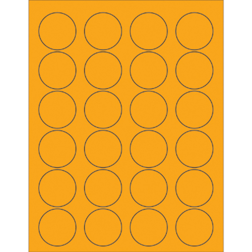 Box Partners LL193OR 1.63 in. Fluorescent Orange Circle Laser Labels -