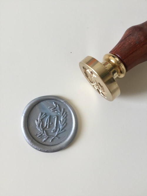 Wreath Personalized Wax Seal Stamp with initials