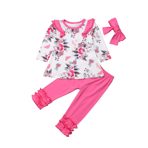 Pretty Kids Girls Floral Cotton Outfits